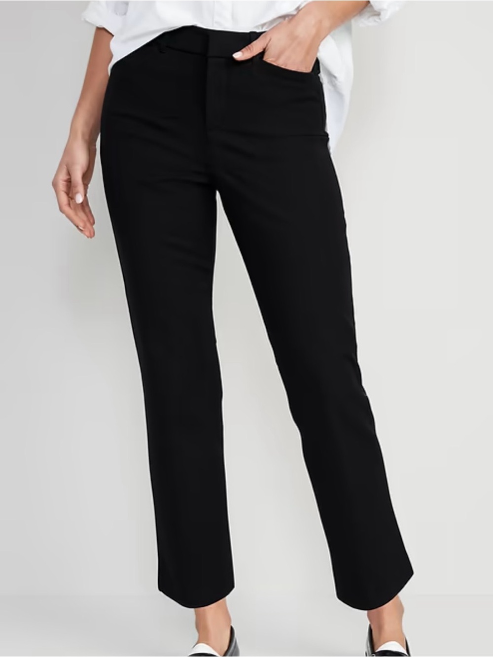 Ankle/Pixie Black Pants with Satin Side Stripe- size 6 reg length
